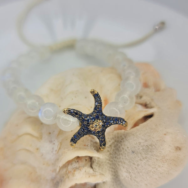 Sea Star and Moonstone Bead Bracelet