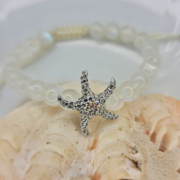 Sea Star and Moonstone Bead Bracelet