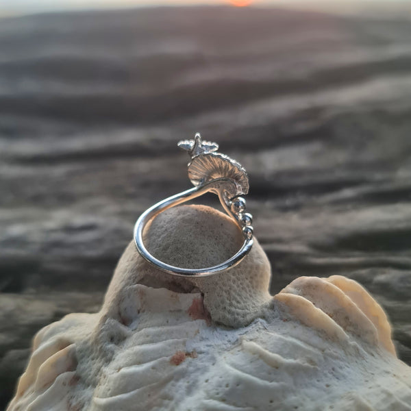 Seashell and Seastar Ring