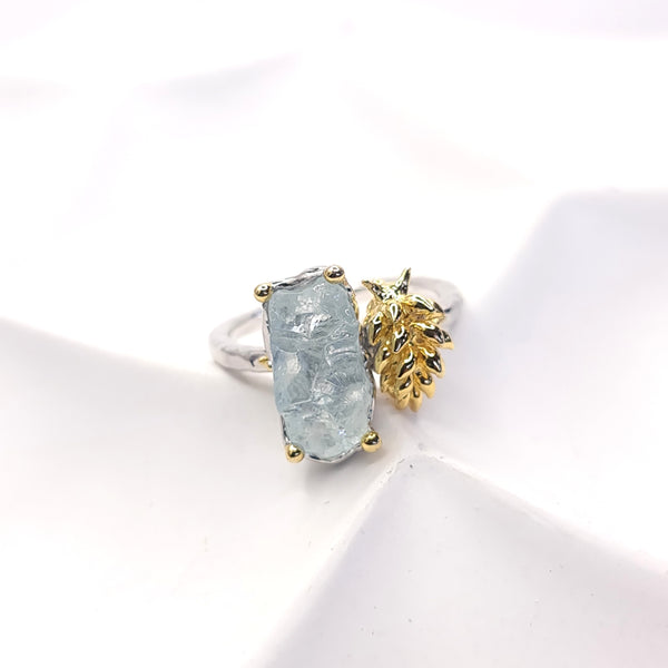 Matilda Nudibranch and Raw Aquamarine Ring