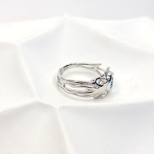 Cuttlefish Blue Topaz Open Ring
