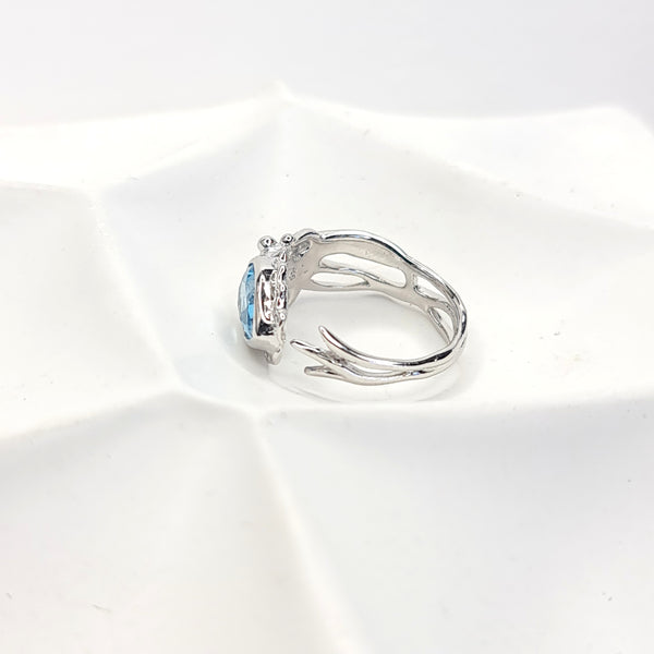 Cuttlefish Blue Topaz Open Ring