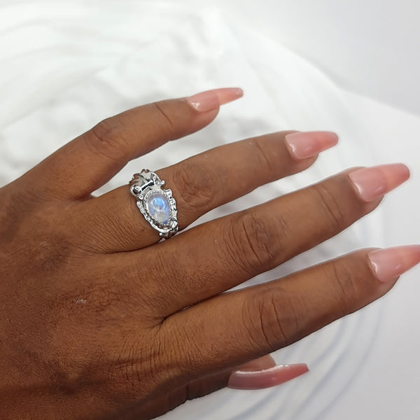 Cuttlefish Moonstone Open Ring