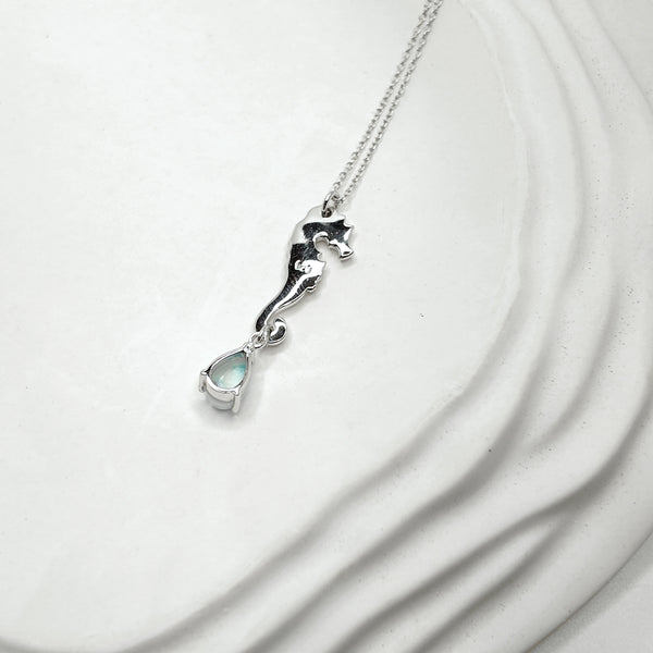 Seahorse and Larimar Necklace
