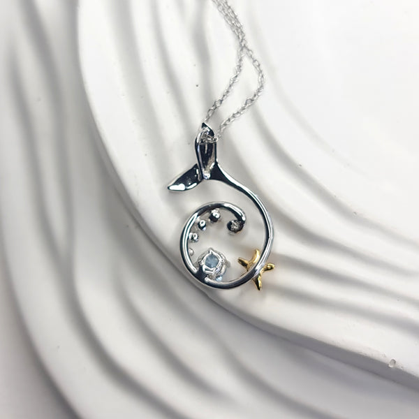 Whale Tail and Sea Star Necklace