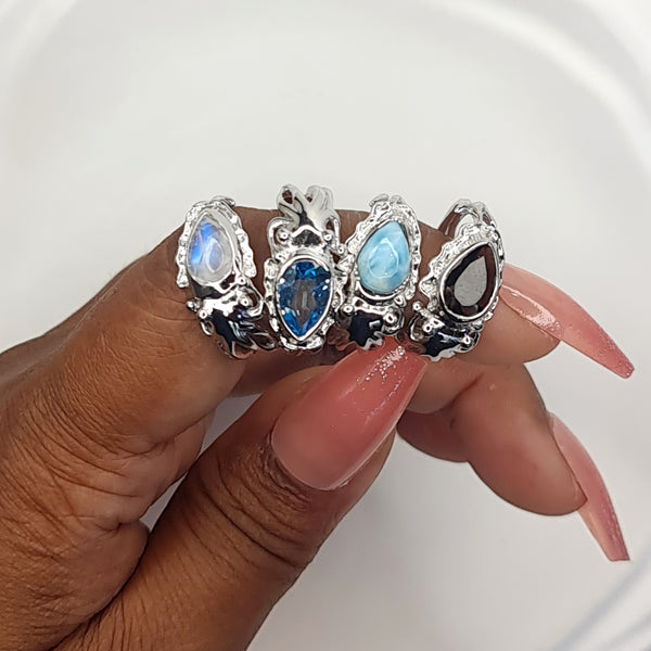 Cuttlefish Larimar Open Ring