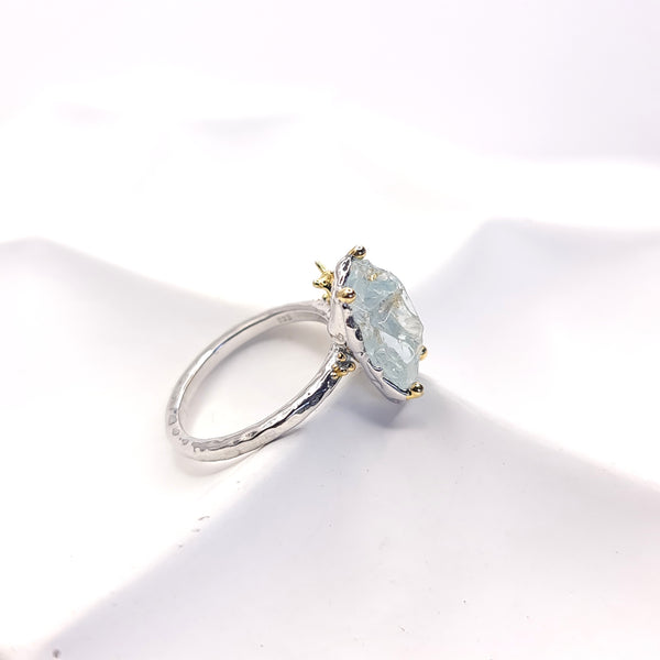Matilda Nudibranch and Raw Aquamarine Ring
