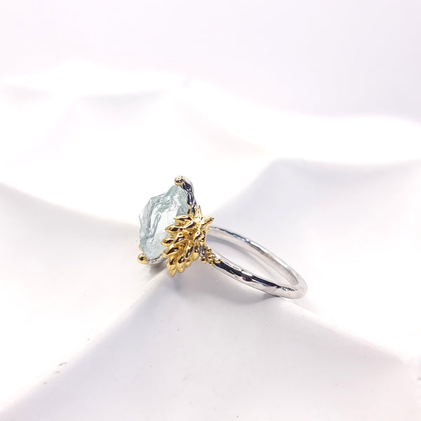 Matilda Nudibranch and Raw Aquamarine Ring