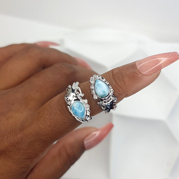 Cuttlefish Larimar Open Ring