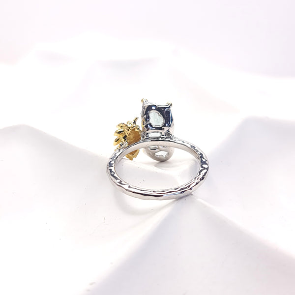 Matilda Nudibranch and Raw Aquamarine Ring