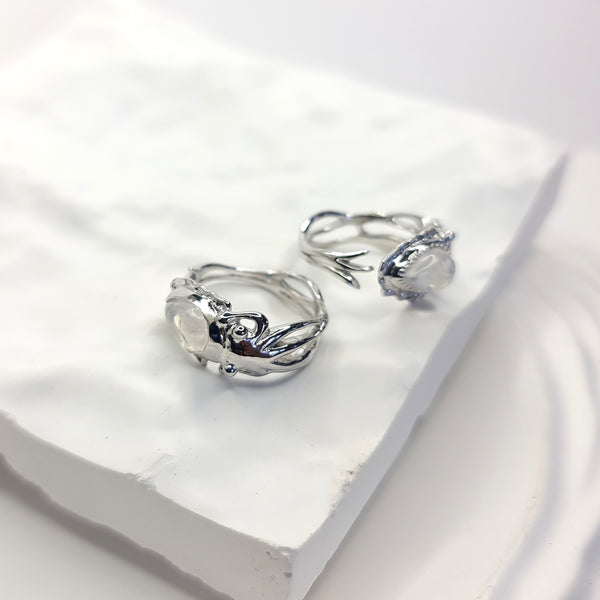 Cuttlefish Moonstone Open Ring