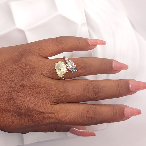 Matilda Nudibranch and Raw Aquamarine Open Ring