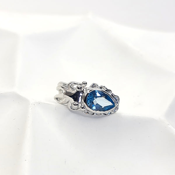 Cuttlefish Blue Topaz Open Ring