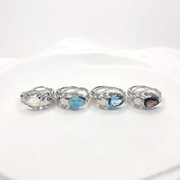 Cuttlefish Blue Topaz Open Ring