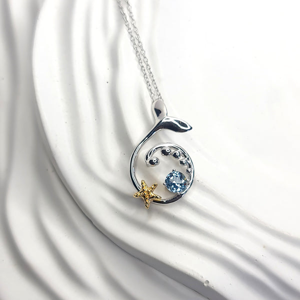Whale Tail and Sea Star Necklace