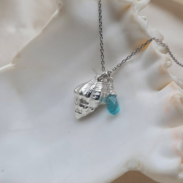 Mermaid Treasure Half Seashell Necklace