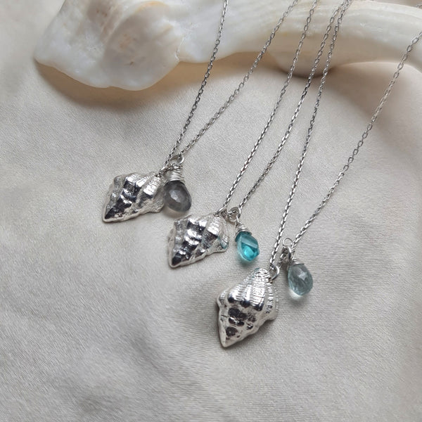 Mermaid Treasure Half Seashell Necklace