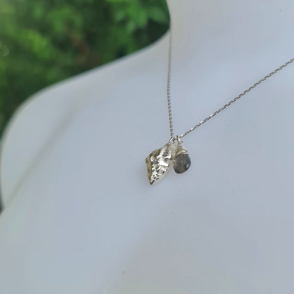 Mermaid Treasure Half Seashell Necklace