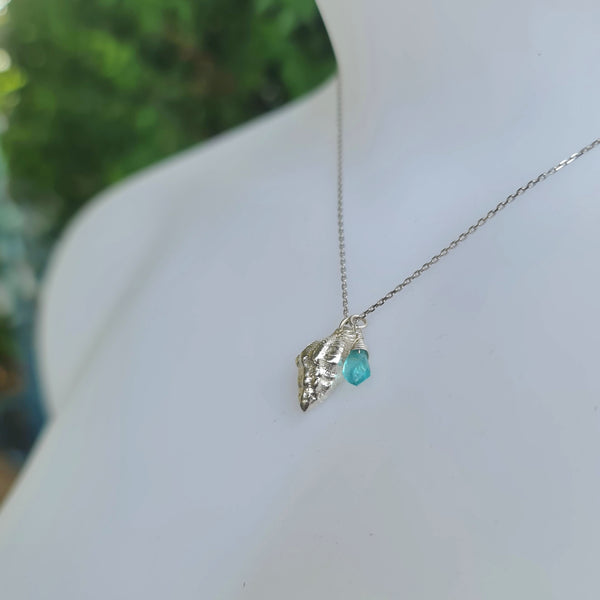 Mermaid Treasure Half Seashell Necklace