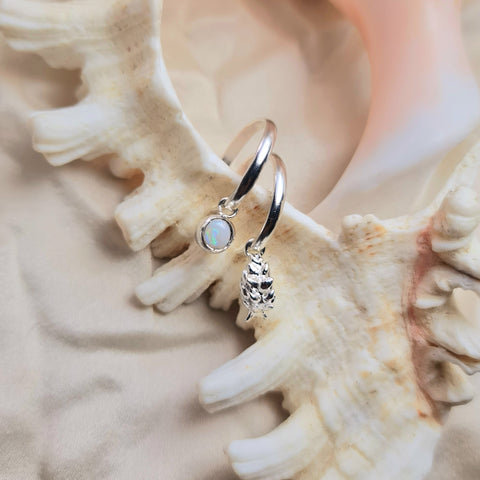 Matilda Nudibranch Hoop Earrings With White Australian Opal