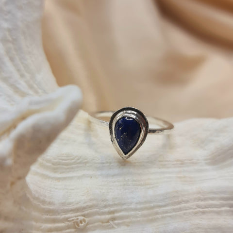 Lazuli Sea Stackable Ring Pear