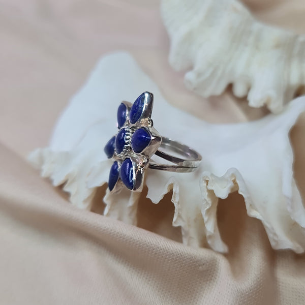 Lazuli Sea Mandala  Ring