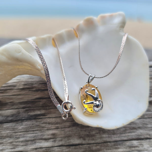 Octopus and Citrine Necklace