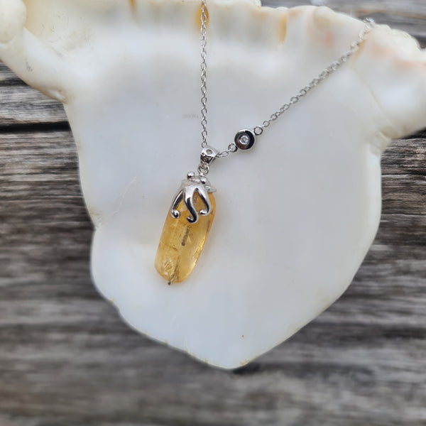 Octopus Citrine and Diamond Necklace