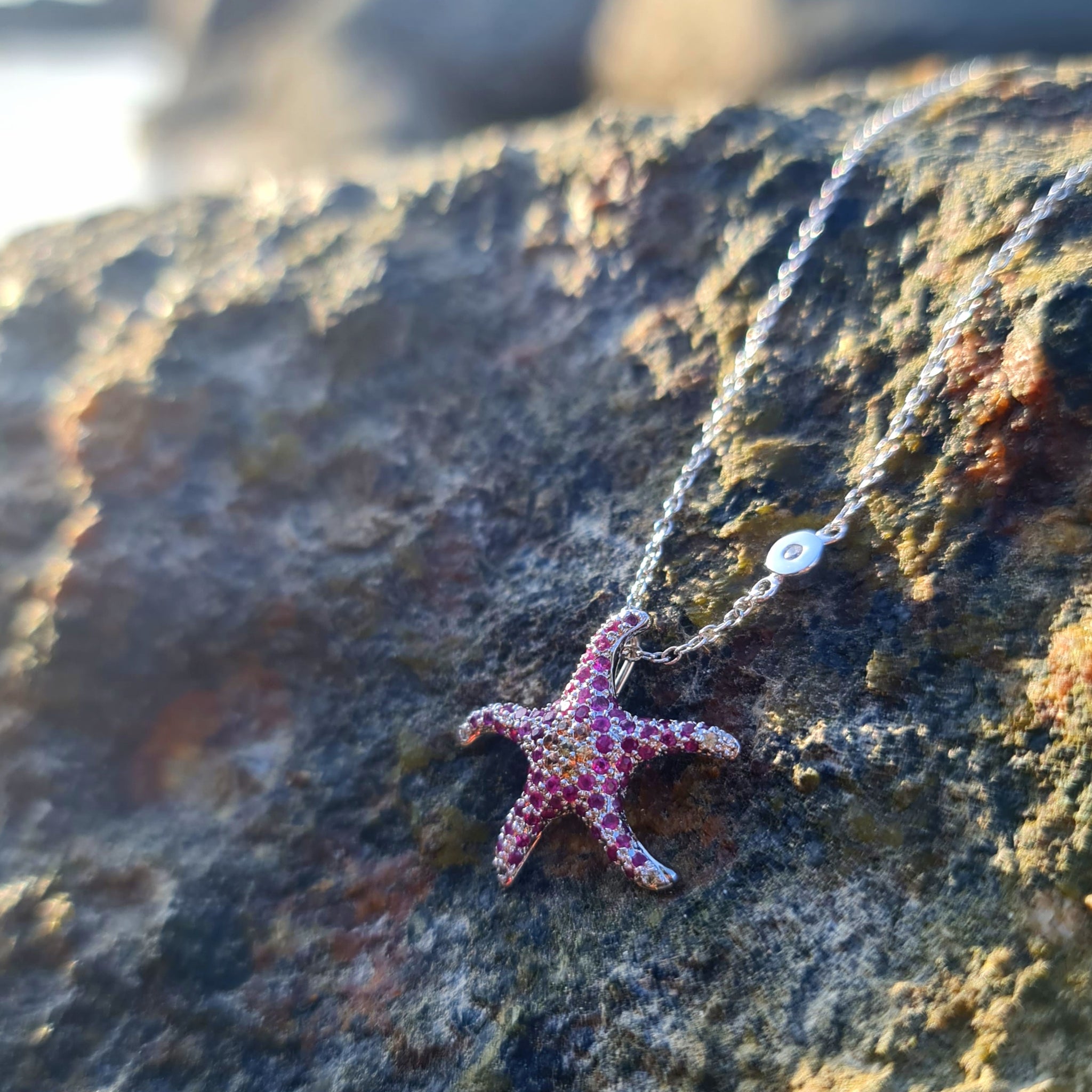 Seastar Ruby and Citrine Necklace