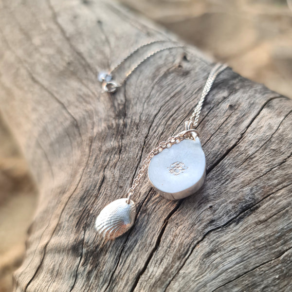 Phuket Sea Glass with Seashell Necklace