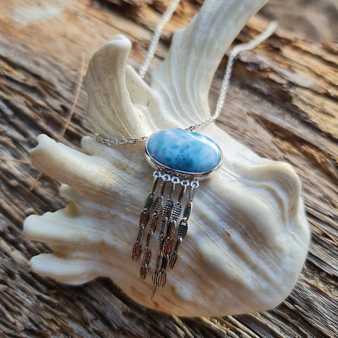 Jellyfish and Larimar Necklace