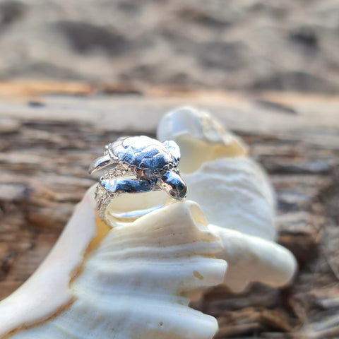 Turtle and Coral Ring