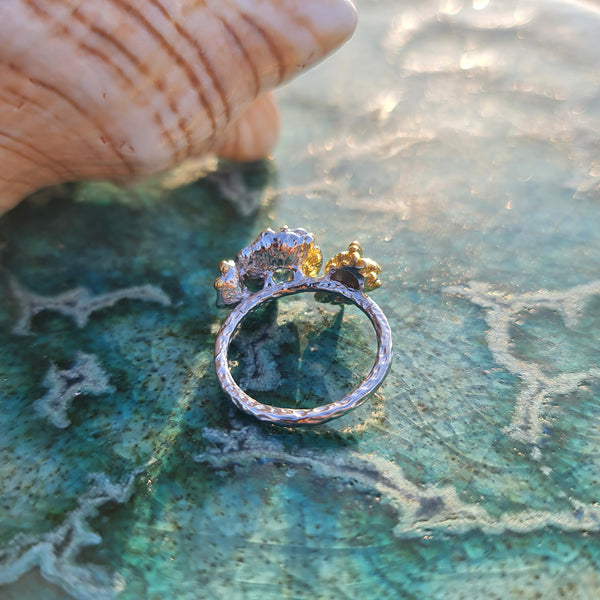 Sea Flowers Nudibranch and Topaz Ring
