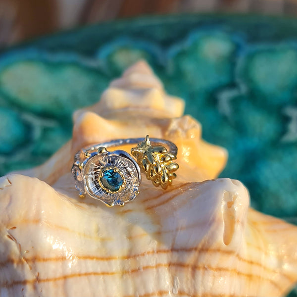 Sea Flowers Nudibranch and Topaz Ring