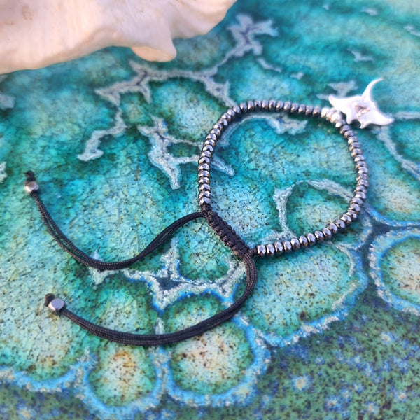Manta Ray Sapphire and Hematite Bracelet