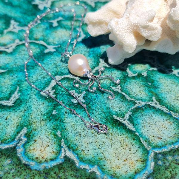 Octopus and Perl Necklace