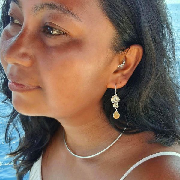 Sea Flowers Ethiopian Opal Drop Earrings