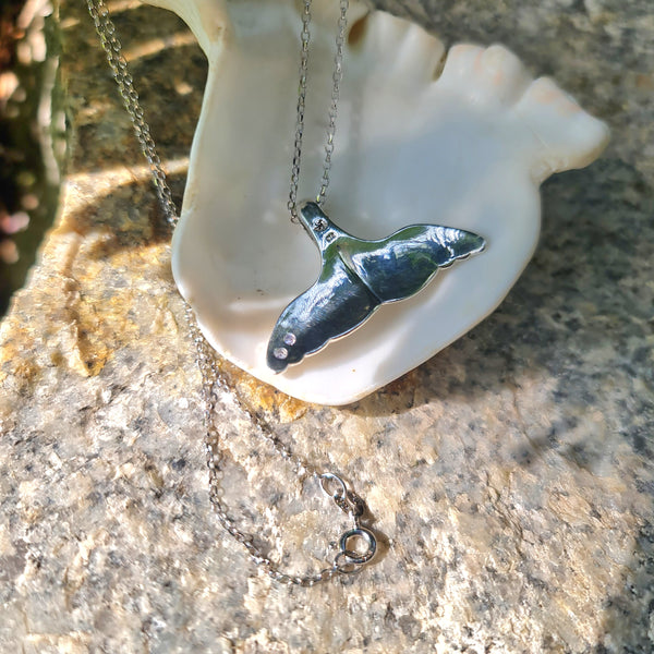 Whale Tail Blue Topaz Necklace