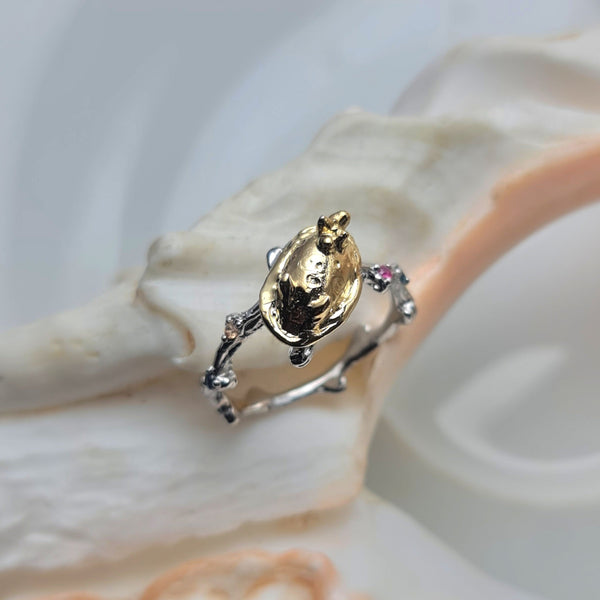 Bella Nudibranch with Fancy Coral Two Tones Ring