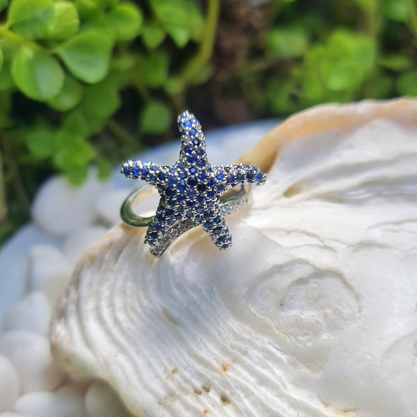 Sea Star Blue Sapphire Ring