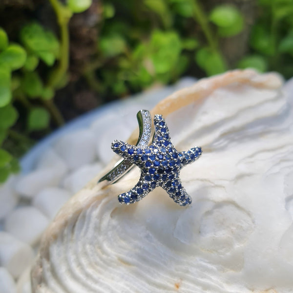 Sea Star Blue Sapphire Ring