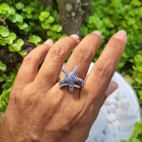 Sea Star Blue Sapphire Ring