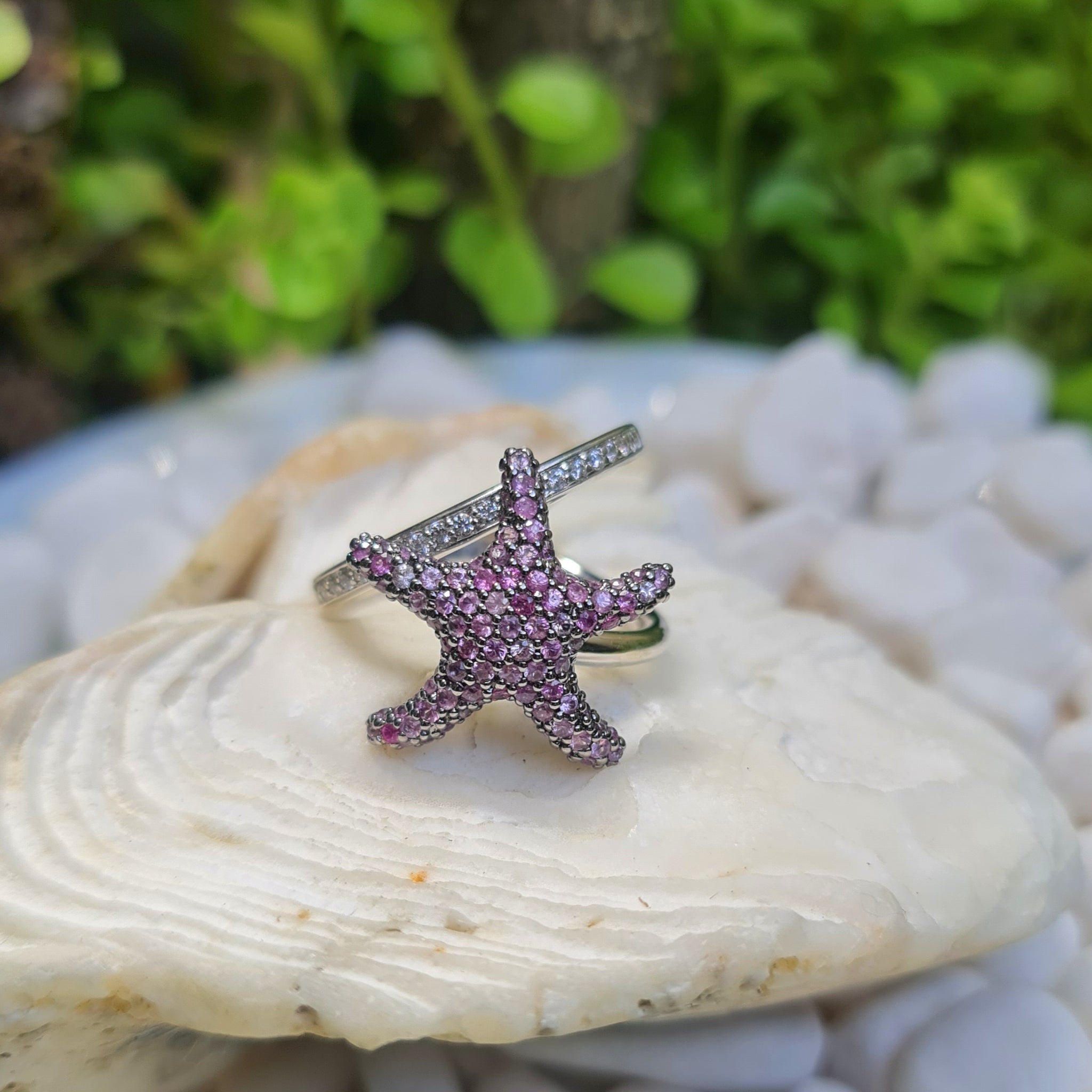 Sea Star Pink Sapphire Ring