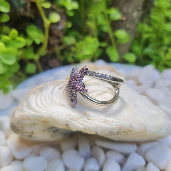 Sea Star Pink Sapphire Ring