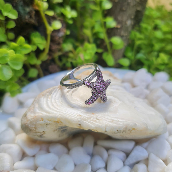 Sea Star Pink Sapphire Ring