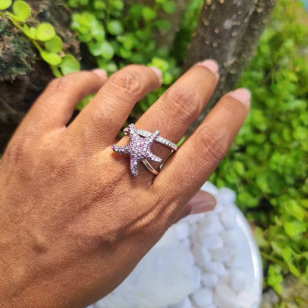 Sea Star Pink Sapphire Ring