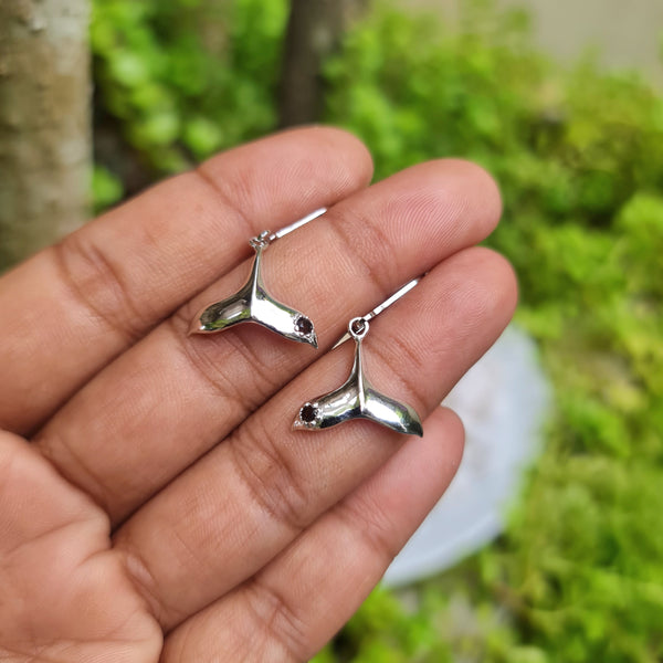 Whale Tail Smoky Quartz Earrings