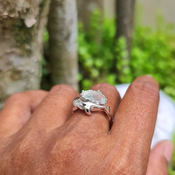 Humpback Whale and Ethiopian Opal Ring.