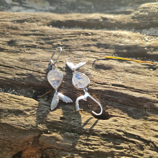 Tail Tale Moonstone Fish Tail Drop Earrings