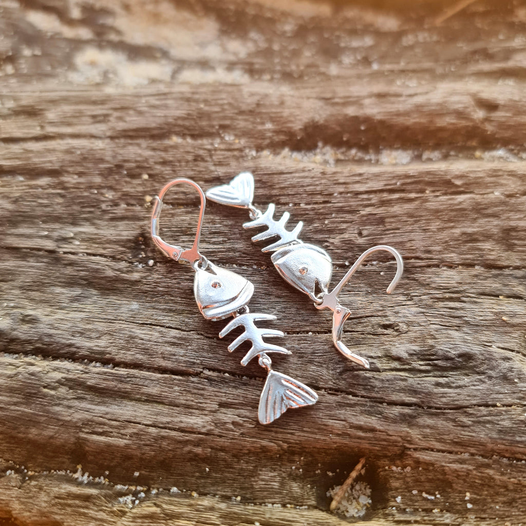 drop earrings fishing lures Tail Tale Fish Tail Drop Earrings – Abeille Bijoux